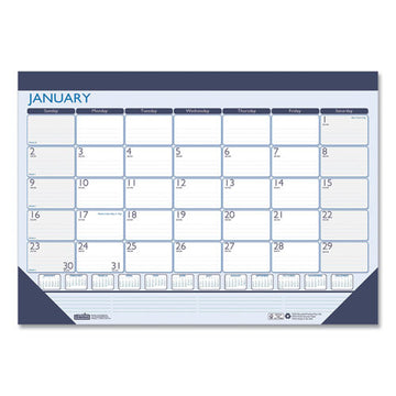 House of Doolittle™ Recycled Contempo Desk Pad Calendar, 22 X 17, White-blue Sheets, Blue Binding, Blue Corners, 12-month (jan To Dec): 2022 freeshipping - TVN Wholesale